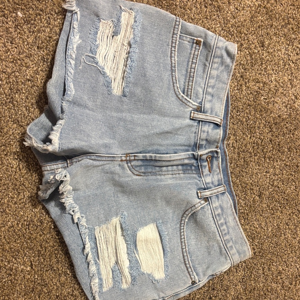 Billabong Light Blue Distressed Jean Shorts